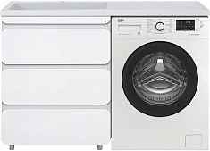 Misty Тумба с раковиной Чегет 70 L белая под стиральную машину